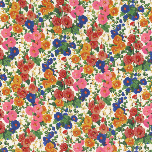 Liberty of London Fabrics Tana Lawn Gertrude Cream Hollyhock Floral