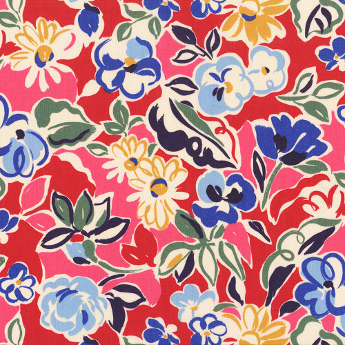 Liberty of London Fabrics Tana Lawn Katie Rebecca Pink Red Blue Modern Floral