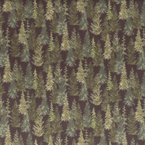 Moda Fabrics Northwoods Lodge Quilting Cuddle Fleece Black Cream Green Pine Tree Forest