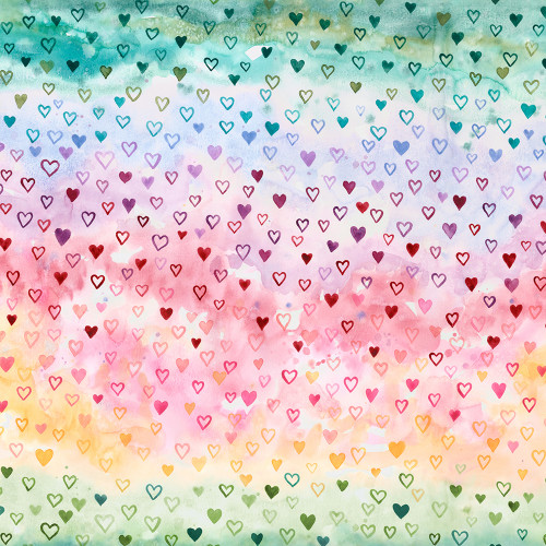 Moda Fabrics Fleur The Love Quilting Cuddle Fleece Red Pink Blue Yellow Green Rainbow Hearts