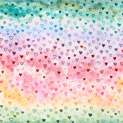 Moda Fabrics Fleur The Love Quilting Cuddle Fleece Red Pink Blue Yellow Green Rainbow Hearts