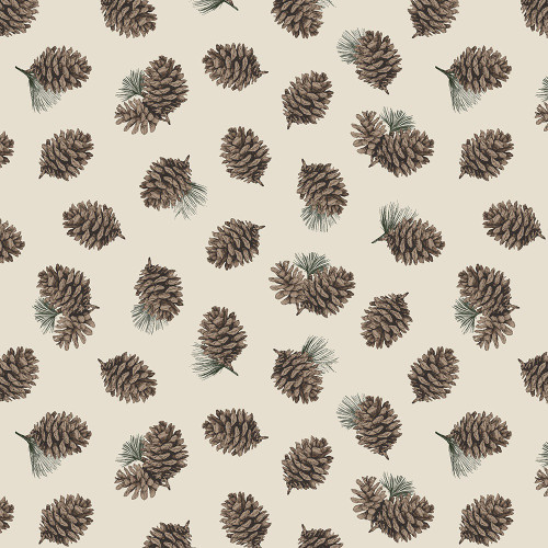 Windham Fabrics Archer Flannel Pinecones Cream