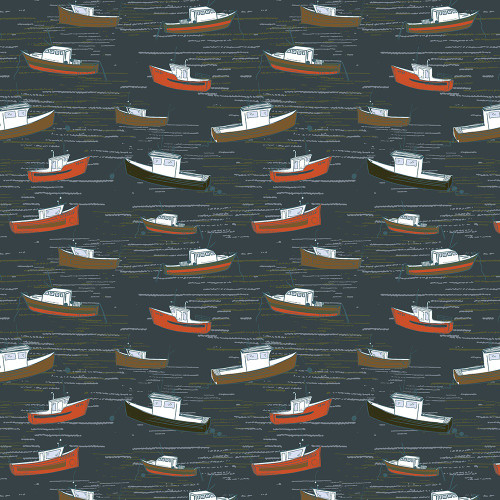 Windham Fabrics Rocky Coast Bonnie Boats Pearl Grey