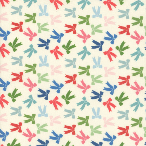 Mia Presley Designs Fabric Retro Christmas Red Blue Green Cream Christmas Stars