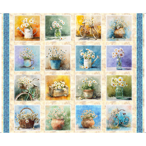 Quilting Treasures Fabrics Daisy Delights Dan Morris Daisy Picture Patches Multi
