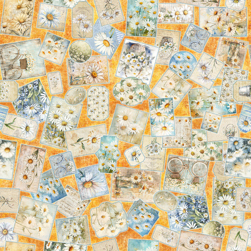 Quilting Treasures Fabrics Daisy Delights Dan Morris Daisy Patches Orange