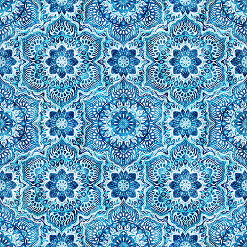 Quilting Treasures Fabrics Daisy Delights Dan Morris Floral Arabesque Denim