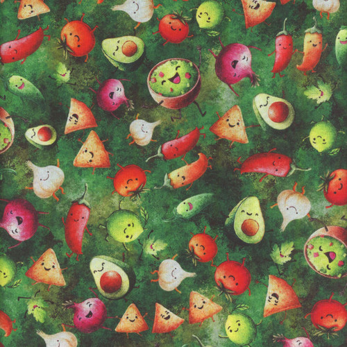Quilting Treasures Fabrics QT Fabrics Foodies Dan Morris Rock the Guac Green