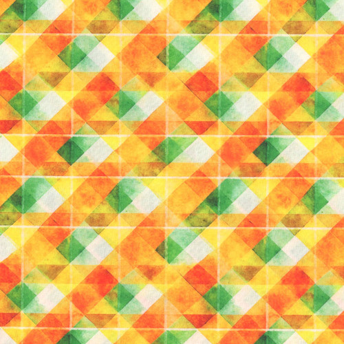 Quilting Treasures Fabrics QT Fabrics Foodies Dan Morris Diagonal Plaid Orange
