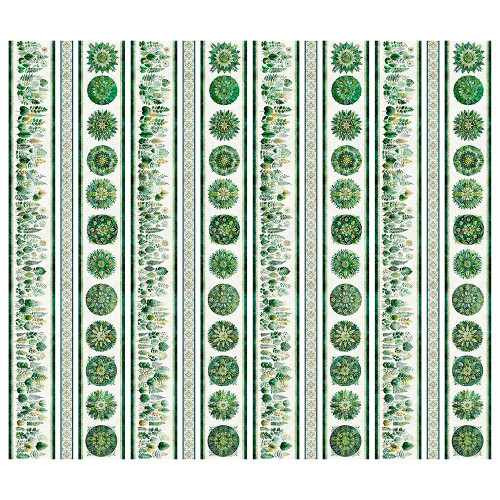 Quilting Treasures Fabrics Sylvan Essence Botanical Border Stripe Green