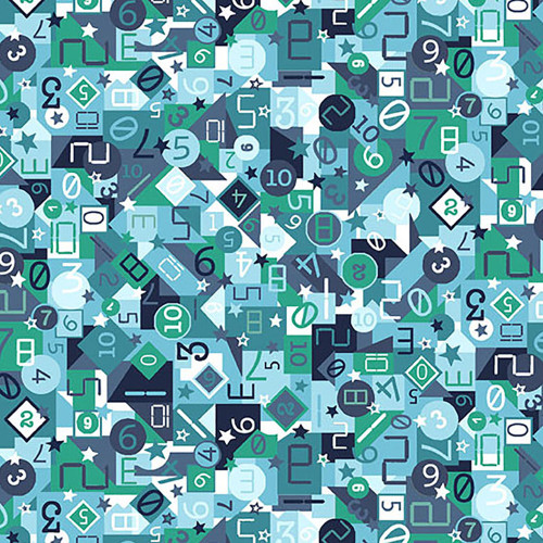 Andover Fabrics Orbit Makower UK Countdown Blue