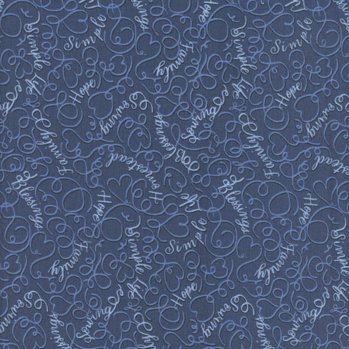 Andover Fabrics Our Simple Life Charisma Horton Blessings Night Sky Blue