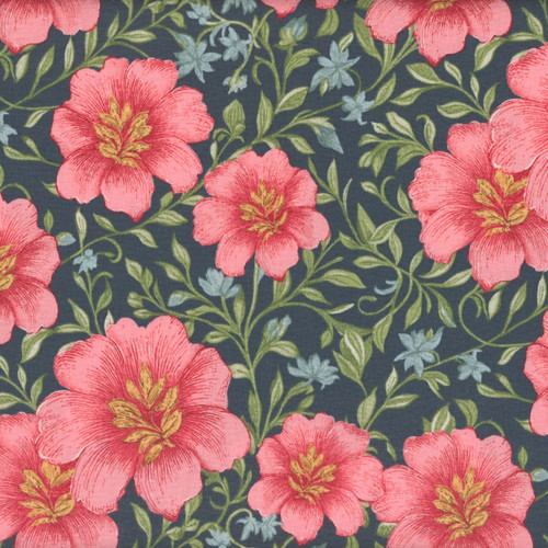 Andover Fabrics Sparrow Falls Michael Nardi Luscious Garden Deep Prussian