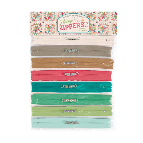 Riley Blake Designs Fabric Lori Holt Happy Zippers Pack of 8 Colors