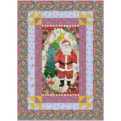 <p>Windham Fabrics Jolly Collage Laura Heine Fernanda Santa Claus Christmas Quilt Kit</p>