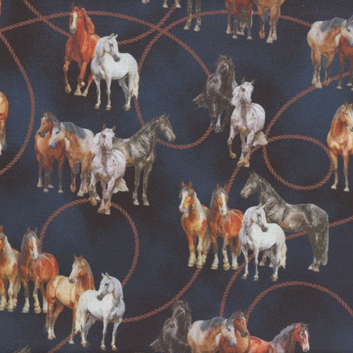Windham Fabrics Lone Star Trail Whistler Studios Wild Horses Midnight