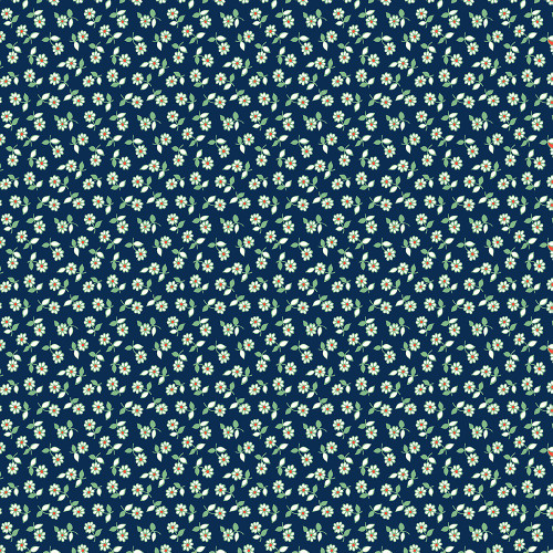Windham Fabrics Pocket Posies Whistler Studios Retro Daisy Navy