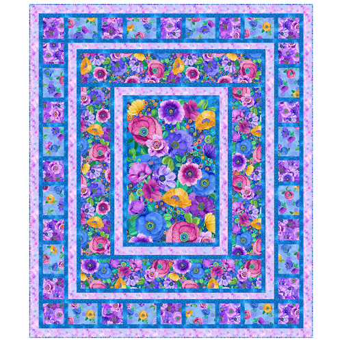 <p>Timeless Treasures On the Bright Side Flower Boxes Quilt Kit</p>