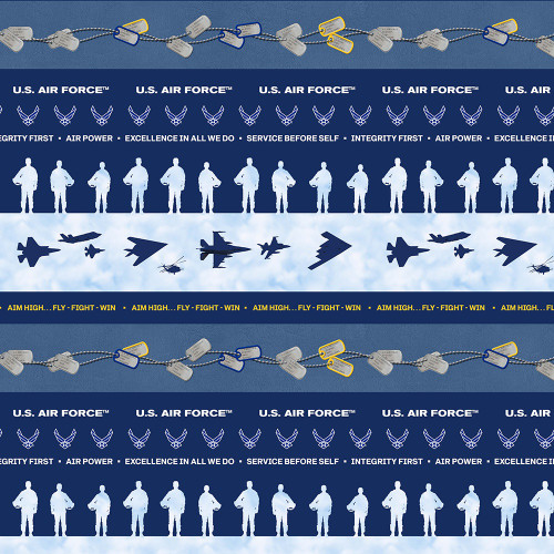 AE Nathan Fabrics US Air Force Blue Air Force Hero Repeating Stripe