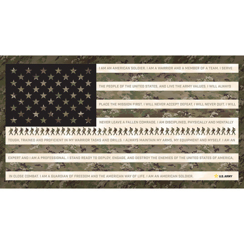 AE Nathan Fabrics US Army Green Cream Black Flag Panel 24