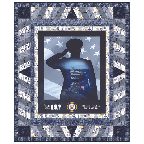 AE Nathan Fabrics US Navy Blue Hero Quilt Kit