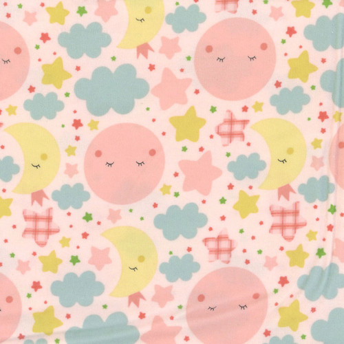 Riley Blake Fabrics Love You to the Moon Flannel Echo Park Nighttime Blush Pink