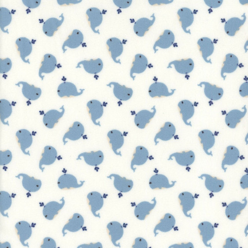 Riley Blake Fabrics Love You to the Moon Flannel Echo Park Whales White White