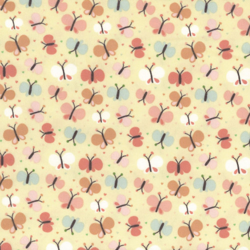 Riley Blake Fabrics Love You to the Moon Flannel Echo Park Butterflies Sunshine White
