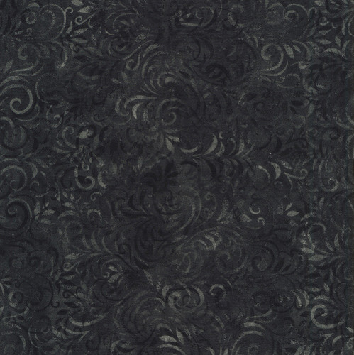 Quilting Treasures Fabrics Coloressence Scroll Blooming Vine Grey Black