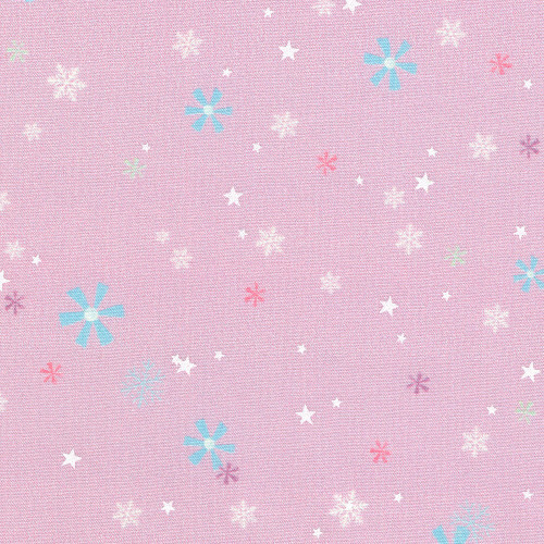 Robert Kaufman Fabrics Wintertime Sally Wilson Lavender Purple Snowflakes Stars