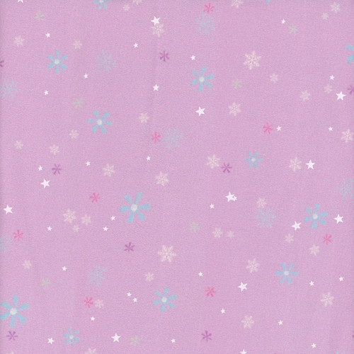 Robert Kaufman Fabrics Wintertime Sally Wilson Lavender Purple Snowflakes Stars