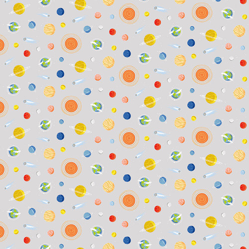 Riley Blake Designs Reach for the Stars with NASA Riley Cloward Planets Gray