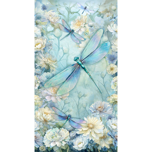 Timeless Treasures Fabrics Gossamer Gossamer Panel 24 Inch Multi Green Blue Cream Yellow