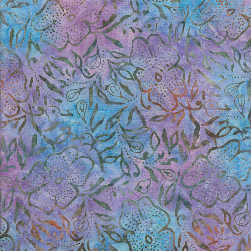 Timeless Treasures Fabrics Tonga Batik 108 Inch Wide Quilt Backing Celestial Floral Cosmic