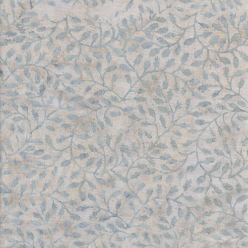 Timeless Treasures Fabrics Tonga Batiks Truffle Dove Grey Leafy Vines
