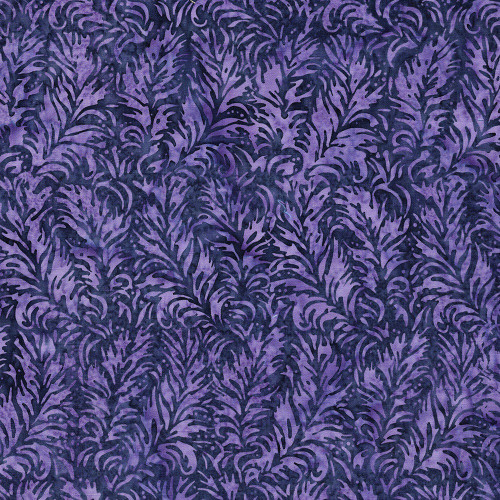 Lumin Fabrics Island Batik Feather Fantasy Jerry Khiev Feathers Purple Regal