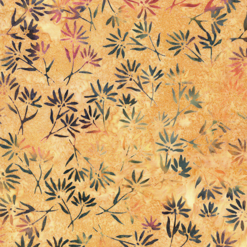Lumin Fabrics Island Batik Fur and Forest Jerry Khiev Flowers Brown Tawny