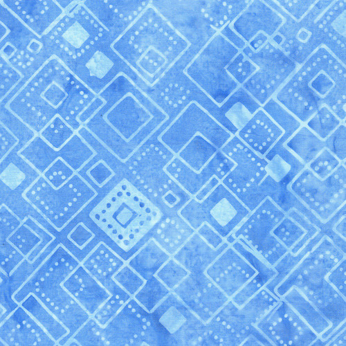 Lumin Fabrics Island Batik Pixelwave Jerry Khiev Squares  Blue Powder Blue