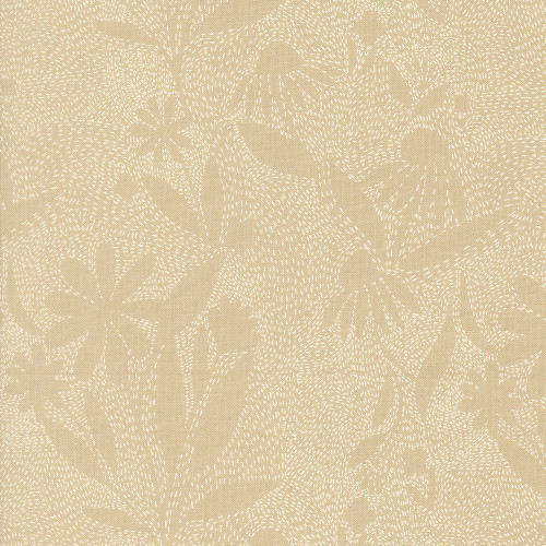 Outline Writitng Moda Fabrics Ladybug Whimsy Gingiber Floral Outline Natural Tan ...