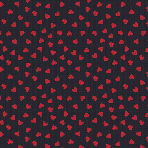 Timeless Treasures Fabrics I Heart Knitting Knit Hearts Black