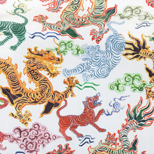 Hamilton Fabrics Himalaya Natural Asian Tigers and Dragons