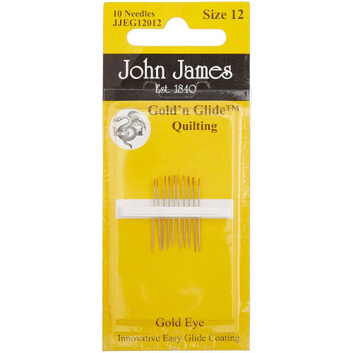John James Quilting Needles Gold N Glide Size 12
