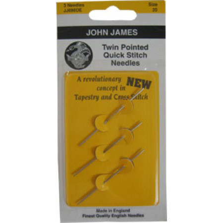 John James Twin Pointed Quick Stitch Needles Size 20