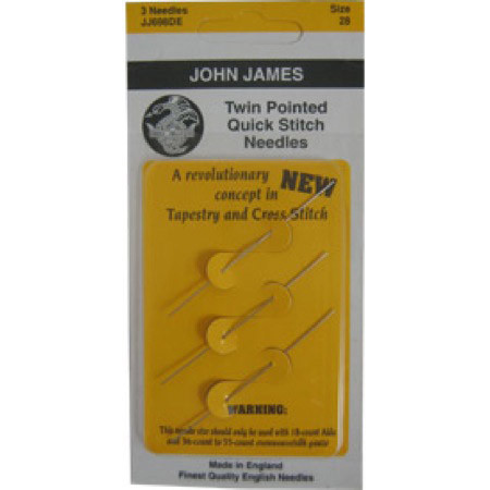 John James Twin Pointed Quick Stitch Needles Size 28