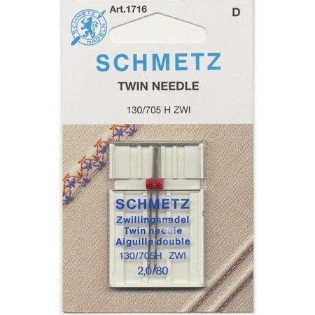 Schmetz Twin Machine Needle Size 2.0mm/80 1ct