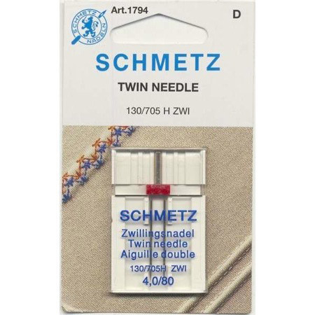 Schmetz Twin Machine Needle Size 4.0mm/80 1ct