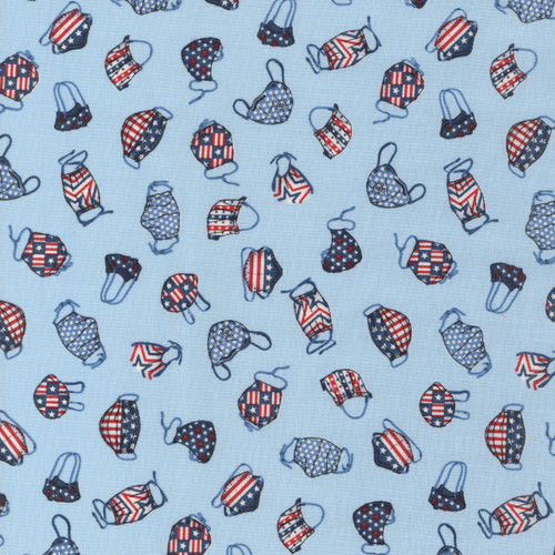 Studio E Fabrics Essential Heroes Face Masks Light Blue