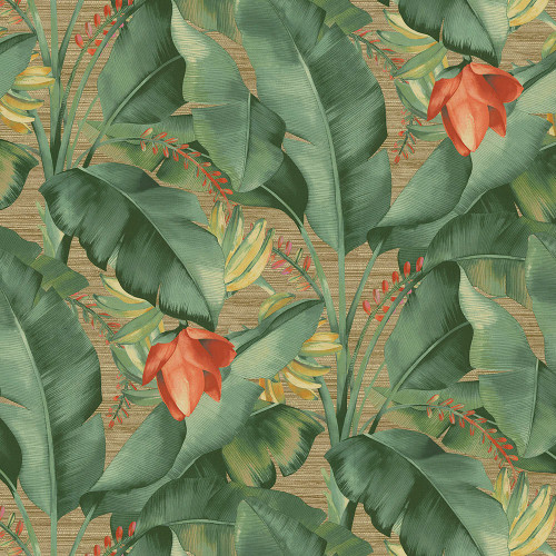 P/K Lifestyles Tommy Bahama Fabrics Among Fronds Rattan Tropical Leaves