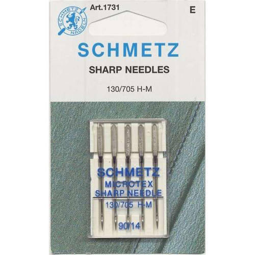 Sharp point for perfectly straight stitches. For use in topstitching or edge stitching applications on silk and microfiber fabrics.