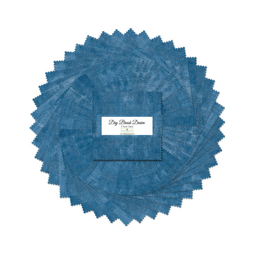 Wilmington Prints Essentials Dry Brush 5 Karat Crystals Charm Squares Denim